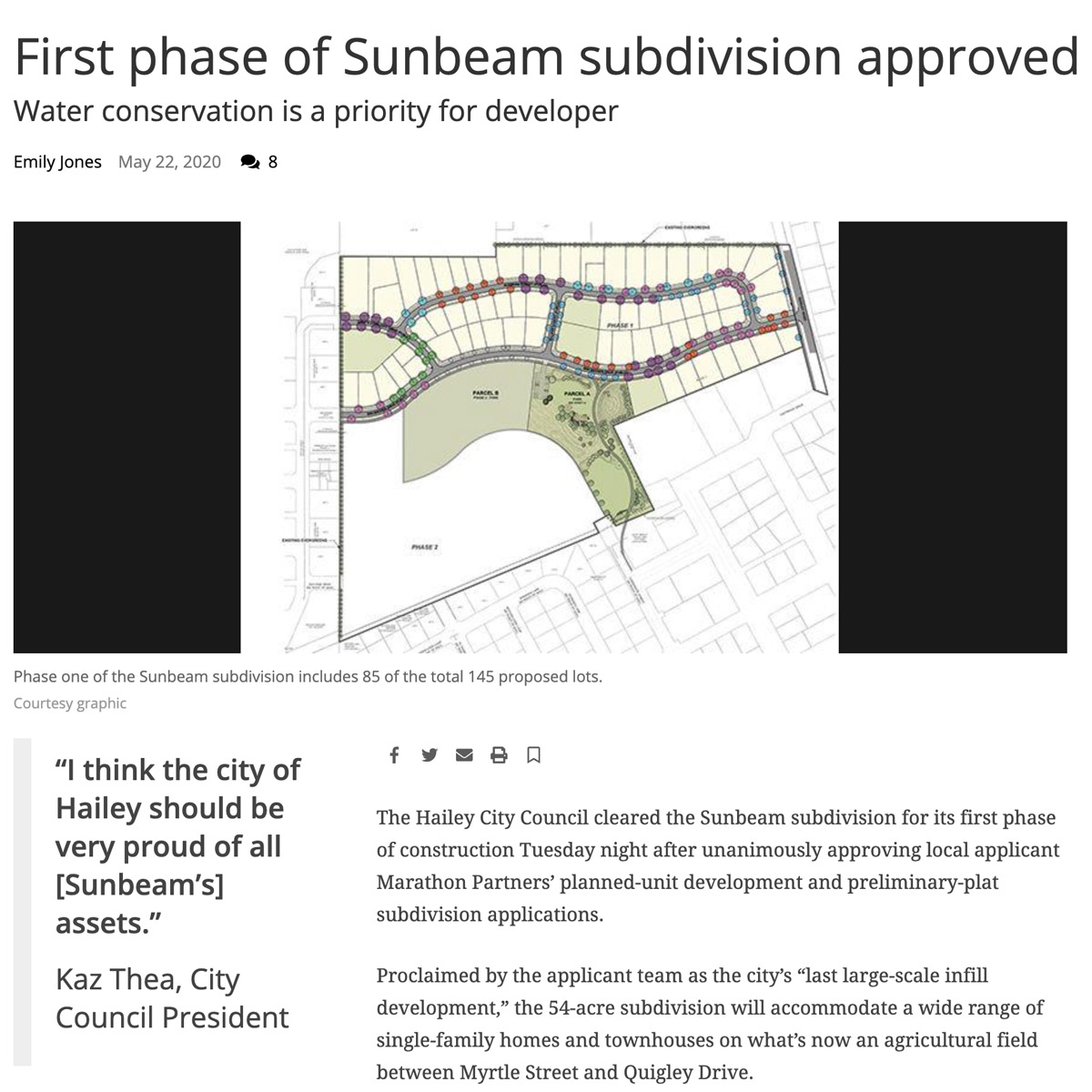 First phase of Sunbeam subdivision approved